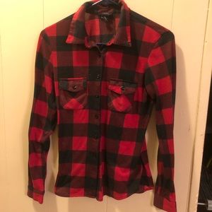 Rue 21 Black and Red Plaid Button-up